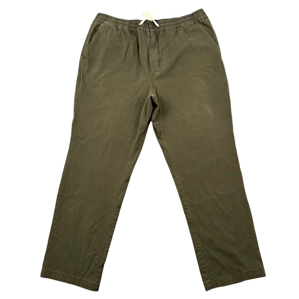 J Crew Cordura Stretch Joggers Mens XL Olive Green Drawstring Pants 36x28